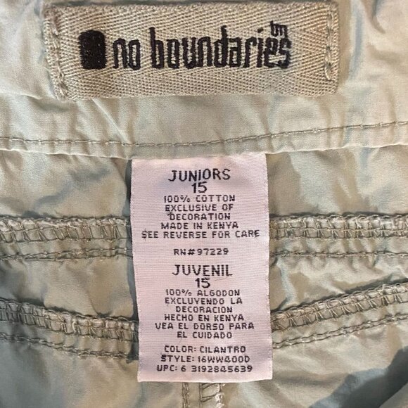 No Boundaries Juniors Cargo Shorts Size 15 Light Green Cotton Casual - Picture 4 of 4